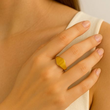 Demi Fine 18K Gold Plated Adjustable Minimal Band Ring